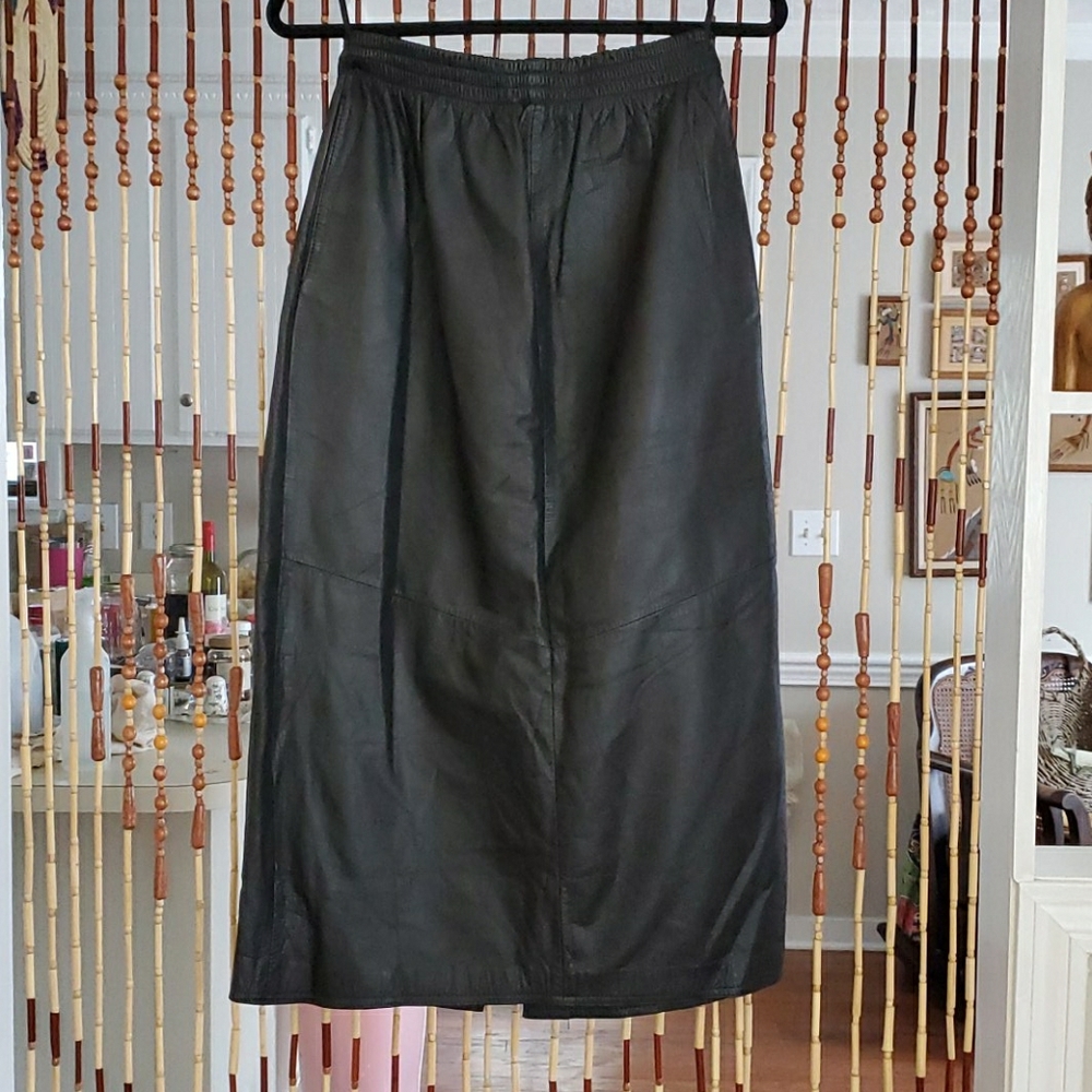 Vintage Leather Pencil Skirt.